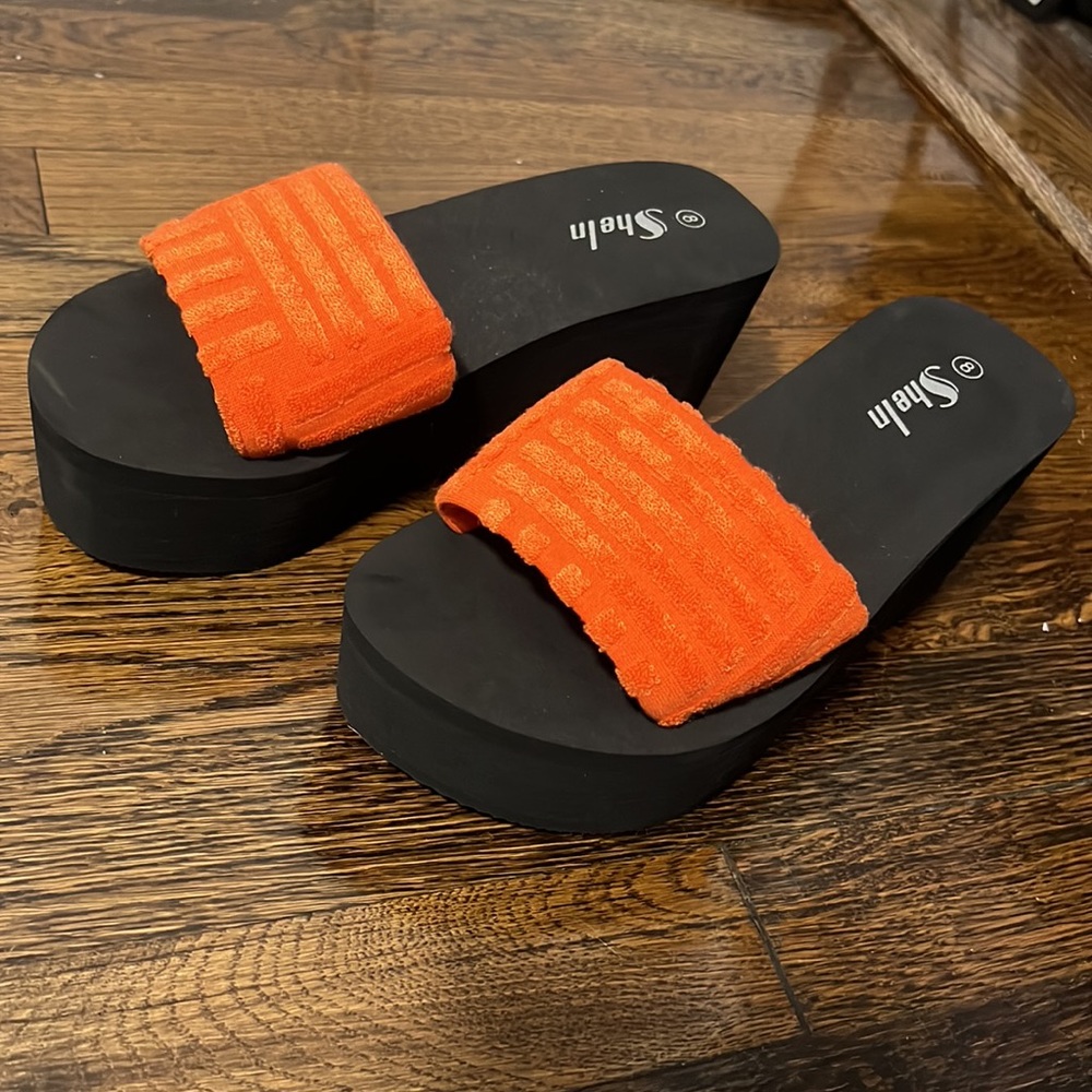 Terry cloth platform sandals! Never worn